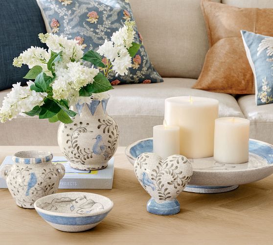 Handcrafted Bird Print Ceramic Collection