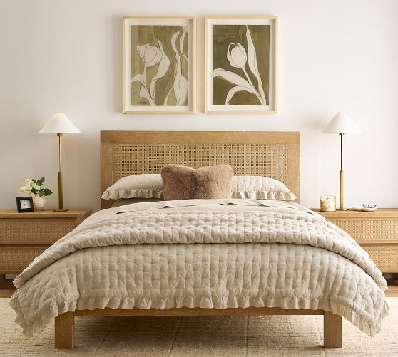 Belgian Flax Linen Ruffle Tufted Quilt